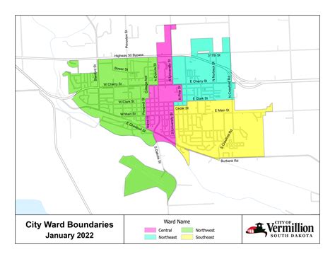 Vermillion City Hall Map .